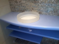 Столешница из искусственного камня Corian Diamond Blue в ванную