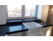 Акриловая столешница с подоконником темная Staron Solid ST023 (Steel)