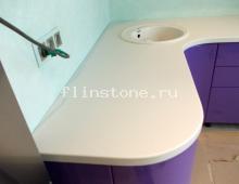 Кухонная столешница со скруглением внешнего и внутреннего углов: купить в Москве