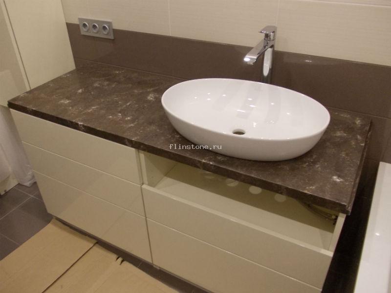 Столешница в ванную комнату из мраморного искусственного камня Hi-Macs: купить в Москве