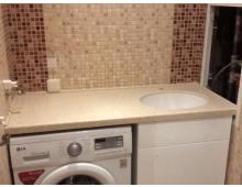 Столешница в ванную комнату с подклеенной мойкой Столешница в ванную комнату с подклеенной мойкой