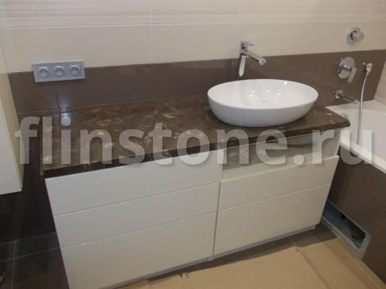 Столешница в ванную комнату из мраморного искусственного камня Hi-Macs: купить в Москве