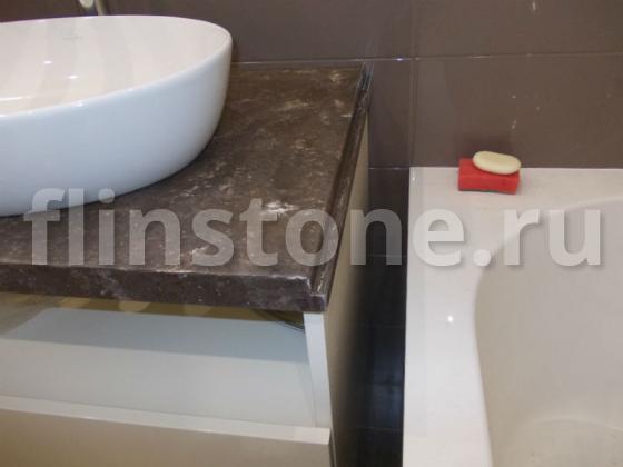Столешница в ванную комнату из мраморного искусственного камня Hi-Macs