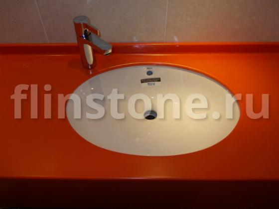 Столешница в ванную из искусственного камня Staron CS052, с высокой кромкой: купить в Москве