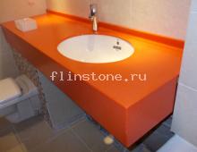 Столешница в ванную из искусственного камня Staron CS052, с высокой кромкой: купить в Москве