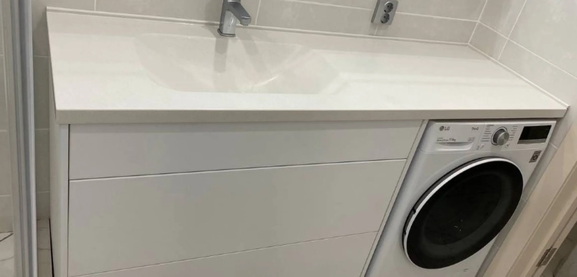 Столешница с интегрированной раковиной из Pluton PC-001 CUBIC WHITE - фото 1