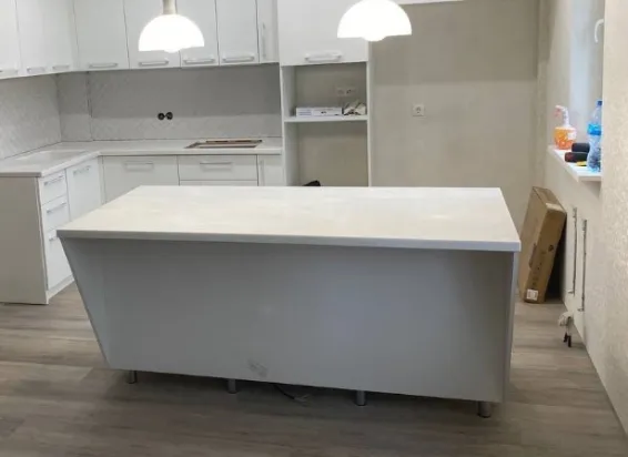 Столешница с интегрированной мойкой и островом из LG Hi-Macs (Корея) M603 Pavia