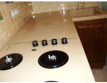 Угловая столешница с закруглением из искусственного камня Grandex S107 Угловая столешница с закруглением из искусственного камня Grandex S107