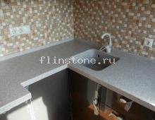 Столешница из искусственного камня с интегрированной мойкой 400х400 Grandex ST105, угловая: купить в Москве