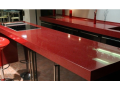 Столешница из искусственного камня с барной стойкой LG Hi-Macs S25 Fiery Red