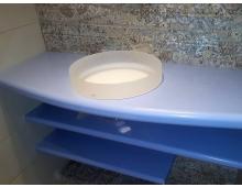 Столешница из искусственного камня Corian Diamond Blue в ванную