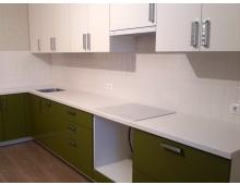 Угловая столешница из Staron FP112 с подклеенной мойкой