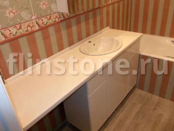 Прямая столешница в ванную из искусственного камня Grandex F104: купить в Москве