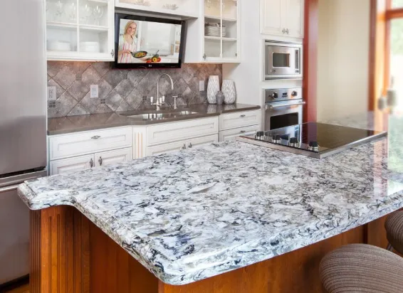 Кварцевая столешница для кухни TechniStone Taurus Terazzo White