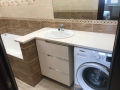 Угловая столешница в ванную из кварца TechniStone Brilliant White