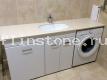 Прямая бежевая столешница в ванную из кварцевого агломерата TechniStone Crystal Royal