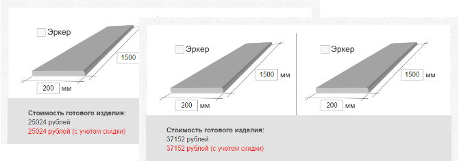 Расчет стоимости 1-2 подоконников