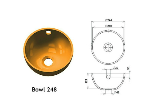 интегрированная раковина bowl-248