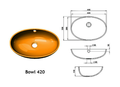 интегрированная раковина bowl-420