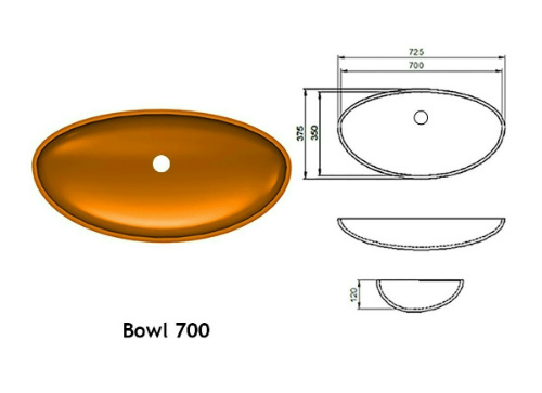 интегрированная раковина bowl-700